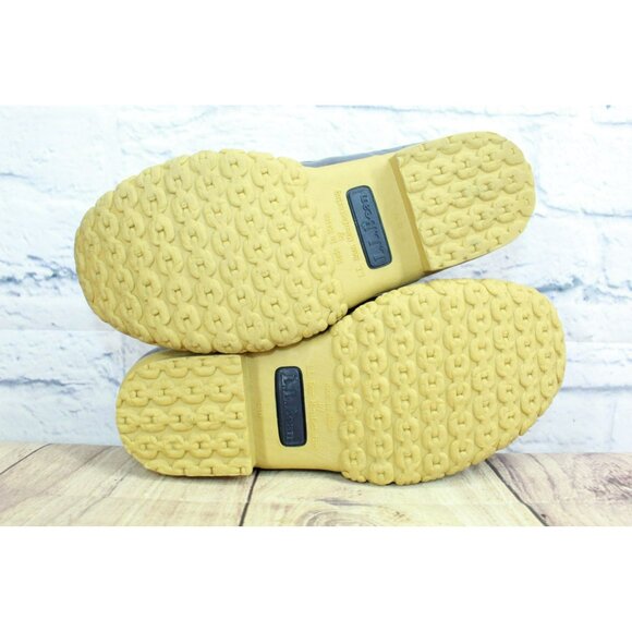 LL Bean Low Duck Boots Rubber Leather Waterproof Blue Unlined Size 6 Wide - Picture 10 of 10